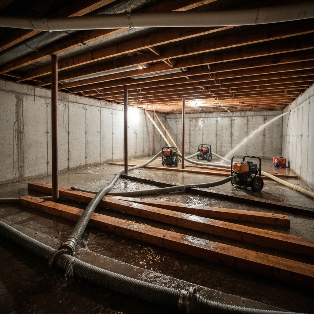 Water extraction equipment removing flood water in Minneapolis, MN